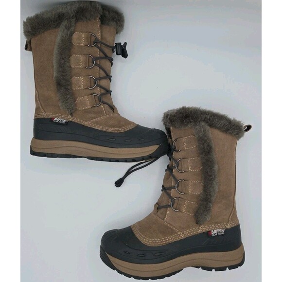 Baffin Chloe Women's Brown Calf Height Boot US Sz 7 Faux Fur Winter Boot - Picture 4 of 9